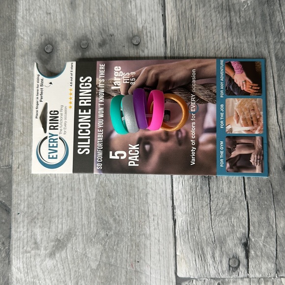 Multiple Colored Silicone Rings 5 Pack Set Size Large - Picture 4 of 6